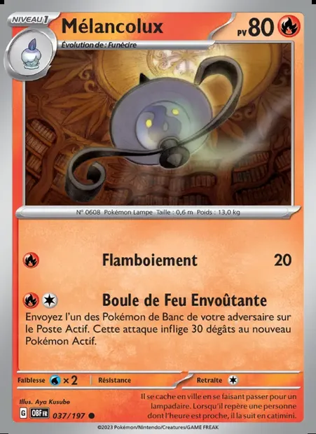 Mélancolux, carte Pokémon OBF 037 — extension Flammes Obsidiennes
