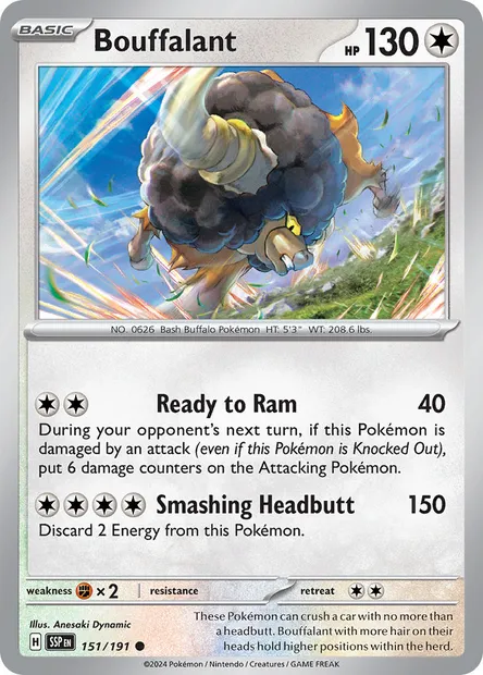 Bouffalant, Pokémon card SSP 151 — Surging Sparks set
