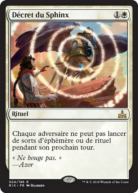 Décret du Sphinx, carte Magic RIX 24 — extension Les combattants d'Ixalan