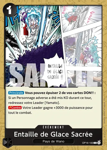 Entaille de Glace Sacrée, carte One Piece OP16-100 — extension L'HEURE DE LA BATAILLE DÉCISIVE