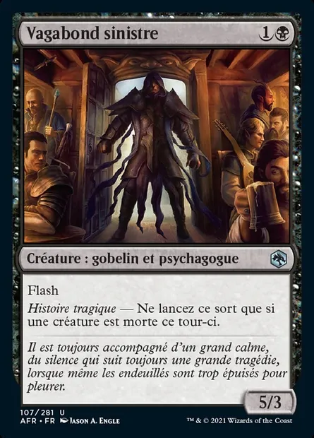 Vagabond sinistre, carte Magic AFR 107 — extension Forgotten Realms: Aventures dans les Royaumes Oubliés
