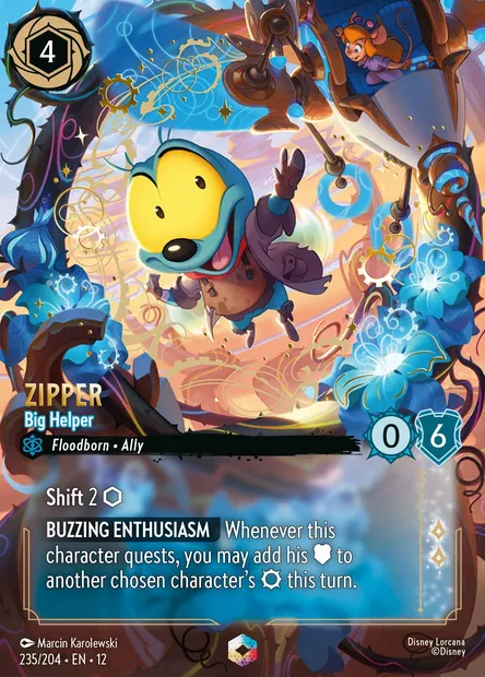 Zipper - Big Helper, Disney Lorcana card CH12-235 — Wilds Unknown set