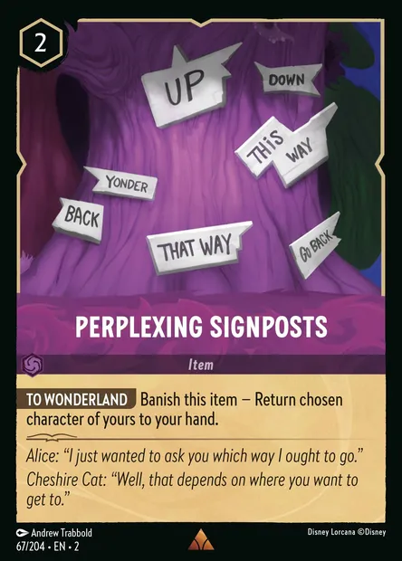 Perplexing Signposts, Disney Lorcana card CH2-067 — Rise of the Floodborn set