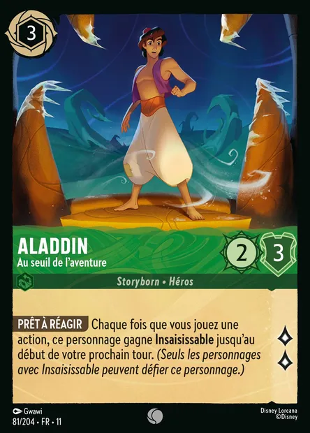 Aladdin - Au seuil de l'aventure, carte Disney Lorcana CH11-081 — extension Givresort