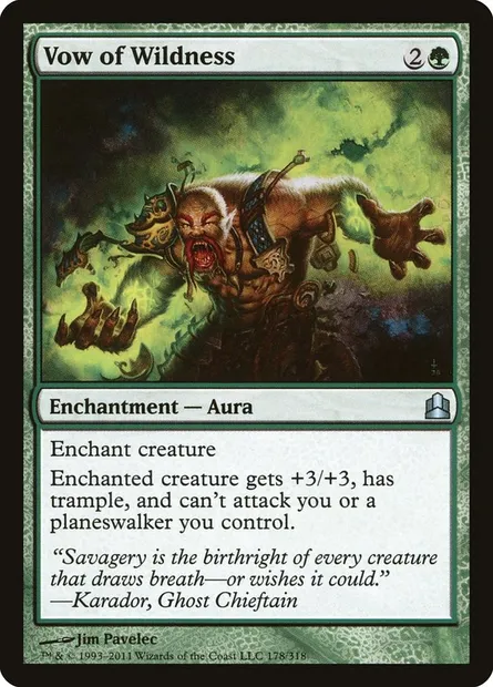 Vow of Wildness, Magic card CMD 178 — Commander 2011 set