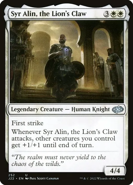 Syr Alin, the Lion's Claw, Magic card J22 252 — Jumpstart 2022 set