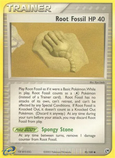 Root Fossil, Pokémon card SS 92 — Sandstorm set