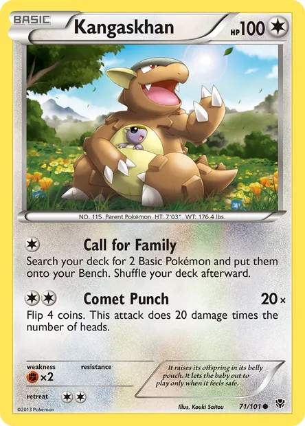Kangaskhan, Pokémon card PLB 71 — Plasma Blast set