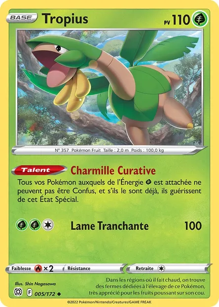 Tropius, carte Pokémon BRS 005 — extension Stars Étincelantes