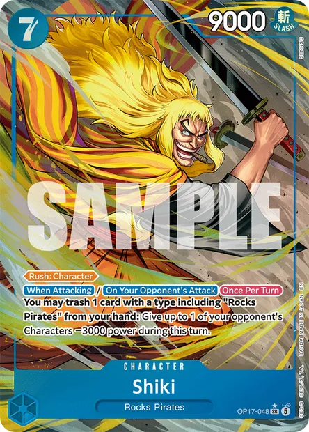 Shiki, One Piece card OP17-048 — THE WORLD’S STRONGEST WARRIORS set