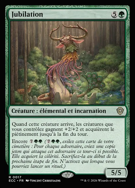 Jubilation, carte Magic ECC 17 — extension Lorwyn Eclipsed Commander