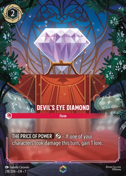 Devil's Eye Diamond, Disney Lorcana card CH7-218 — Archazia's Island set