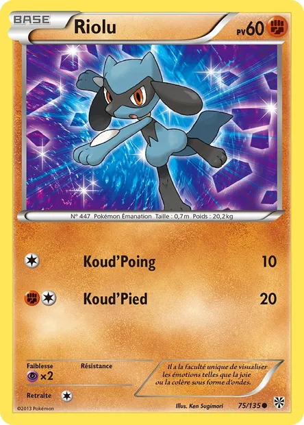 Riolu, carte Pokémon PLS 75 — extension Tempète Plasma