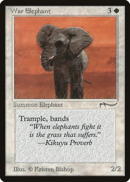 War Elephant, carte Magic ARN 11† — extension Arabian Nights