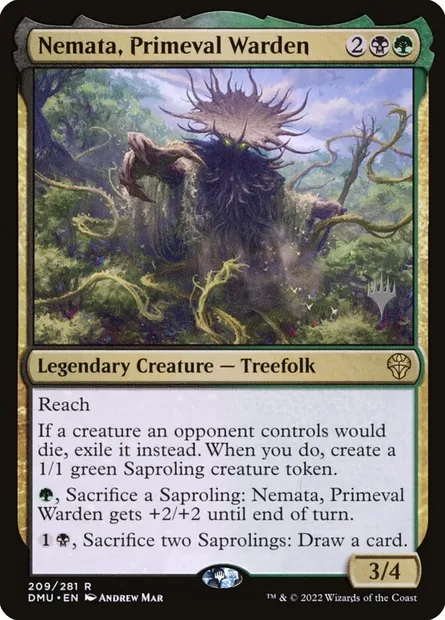 Némata, gardienne primitive, carte Magic PDMU 209p — extension Dominaria United Promos