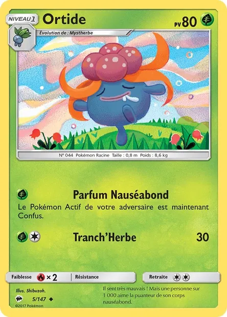 Ortide, carte Pokémon BUS 5 — extension Ombres Ardentes