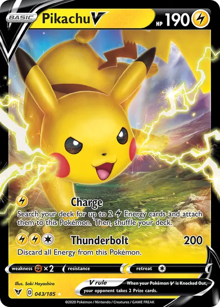 Pikachu V, Pokémon card VIV 43 — Vivid Voltage set