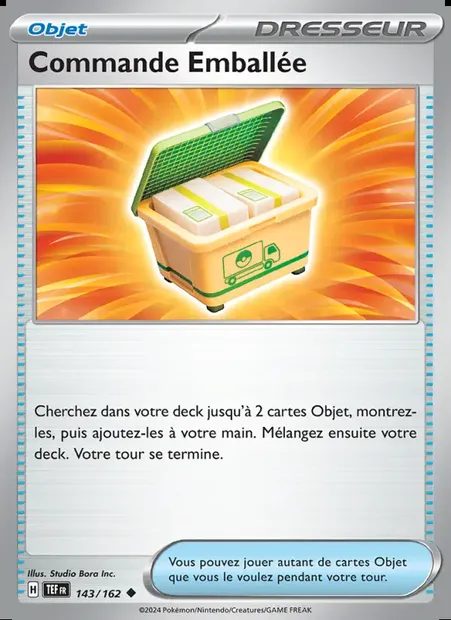 Commande Emballée, carte Pokémon TEF 143 — extension Forces Temporelles