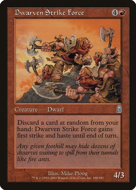 Dwarven Strike Force, Magic card ODY 188 — Odyssey set