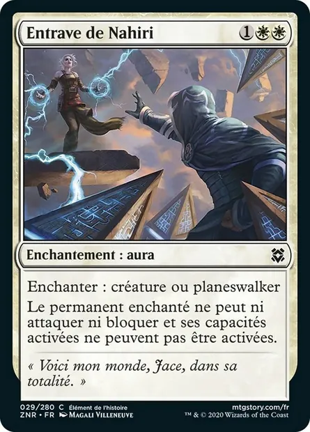 Entrave de Nahiri, carte Magic ZNR 29 — extension Renaissance de Zendikar