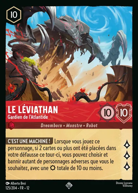 Le Léviathan - Gardien de l'Atlantide, carte Disney Lorcana CH12-125 — extension Contrées Inconnues
