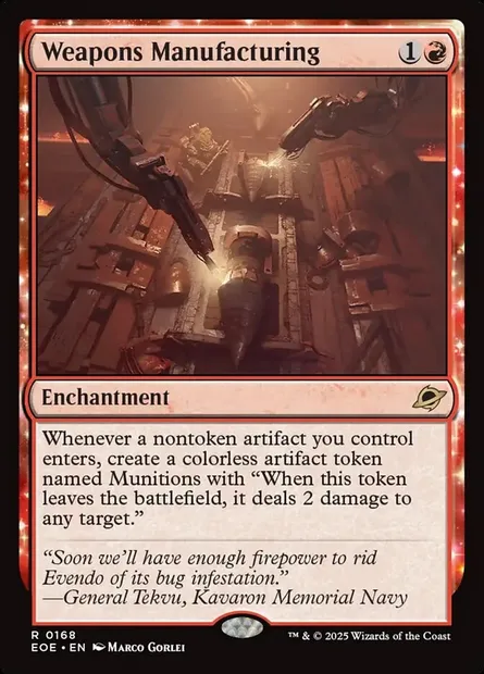 Weapons Manufacturing, Magic card EOE 168 — Edge of Eternities set