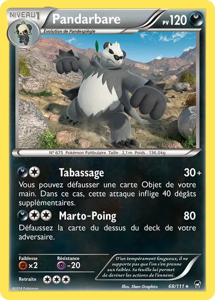 Pandarbare, carte Pokémon FFI 68 — extension Poings Furieux