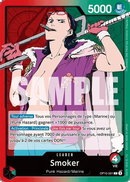 Smoker, carte One Piece OP10-001 — extension SANG ROYAL