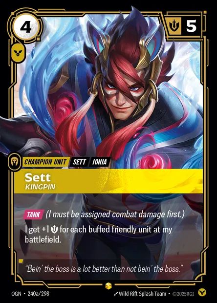 Sett, Riftbound card OGN 240a — Origins set