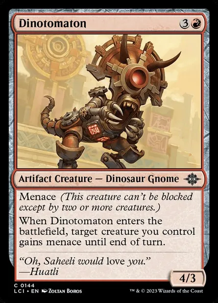 Dinotomaton, Magic card LCI 144 — The Lost Caverns of Ixalan set