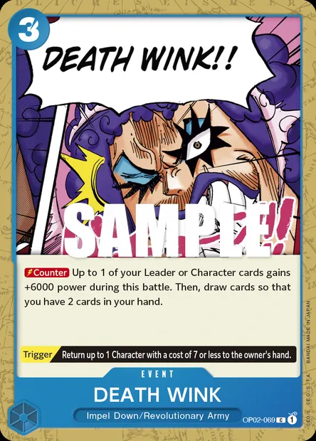 DEATH WINK, One Piece card OP02-069 — PARAMOUNT WAR set