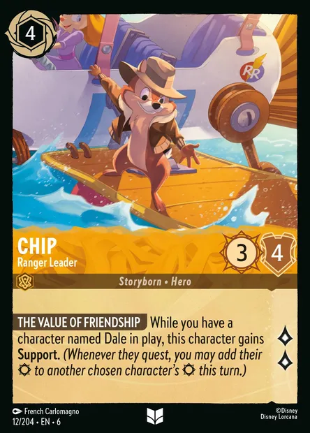 Chip - Ranger Leader, Disney Lorcana card CH6-012 — Azurite Sea set