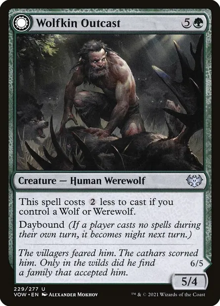 Wolfkin Outcast // Wedding Crasher, Magic card VOW 229 — Innistrad: Crimson Vow set