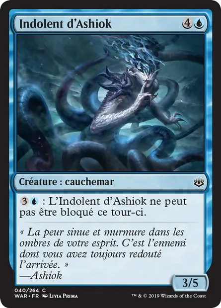 Indolent d'Ashiok, carte Magic WAR 40 — extension La guerre des Planeswalkers