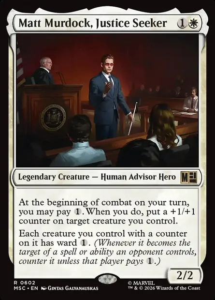 Matt Murdock, Justice Seeker, Magic card MSC 602 — Marvel Super Heroes Commander set