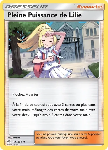 Pleine Puissance de Lilie, carte Pokémon CEC 196 — extension Éclipse Cosmique