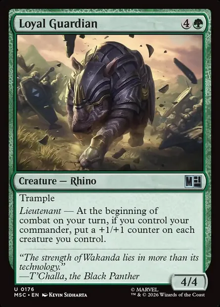 Loyal Guardian, Magic card MSC 176 — Marvel Super Heroes Commander set