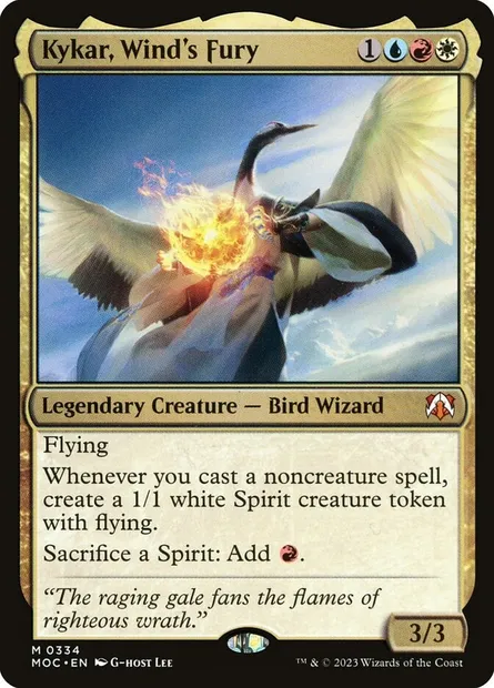 Kykar, Wind's Fury, Magic card MOC 334 — March of the Machine Commander set