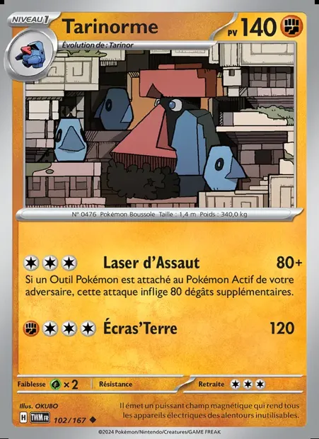 Tarinorme, carte Pokémon TWM 102 — extension Mascarade Crépusculaire