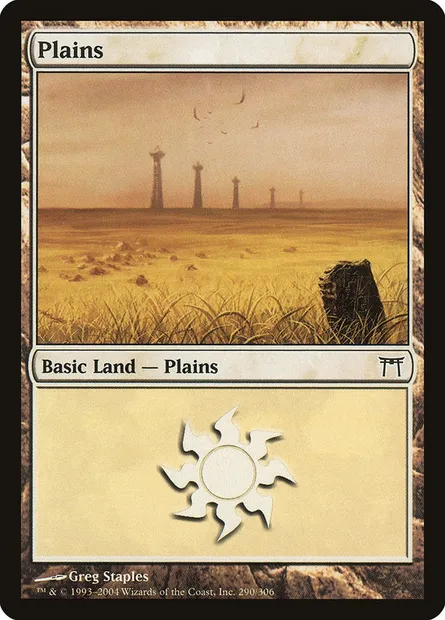 Plains, Magic card CHK 290 — Champions of Kamigawa set