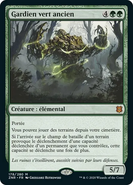 Gardien vert ancien, carte Magic ZNR 178 — extension Renaissance de Zendikar