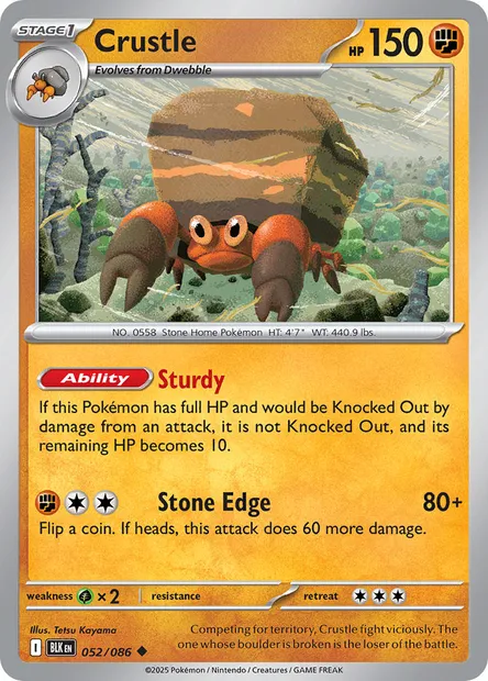 Crustle, Pokémon card BLK 052 — Black Bolt set
