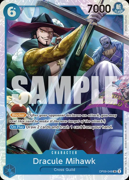Dracule Mihawk, One Piece card OP09-048 — EMPERORS IN THE NEW WORLD set