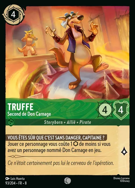 Truffe - Second de Don Carnage, carte Disney Lorcana CH8-093 — extension Le Règne de Jafar