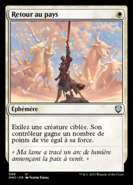 Retour au pays, carte Magic ONC 89 — extension Phyrexia: All Will Be One Commander