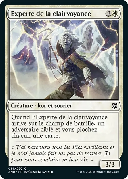 Experte de la clairvoyance, carte Magic ZNR 14 — extension Renaissance de Zendikar