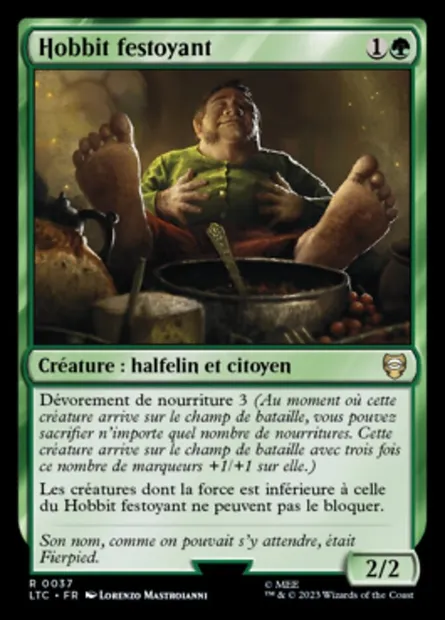 Hobbit festoyant, carte Magic LTC 37 — extension Tales of Middle-earth Commander
