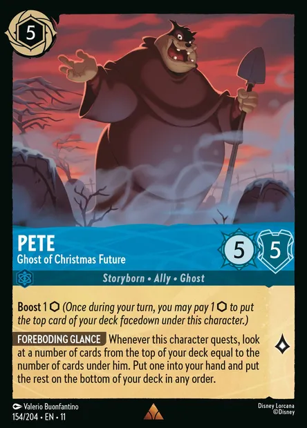 Pete - Ghost of Christmas Future, Disney Lorcana card CH11-154 — Winterspell set