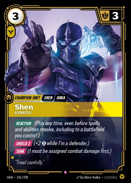 Shen, Riftbound card OGN 241 — Origins set