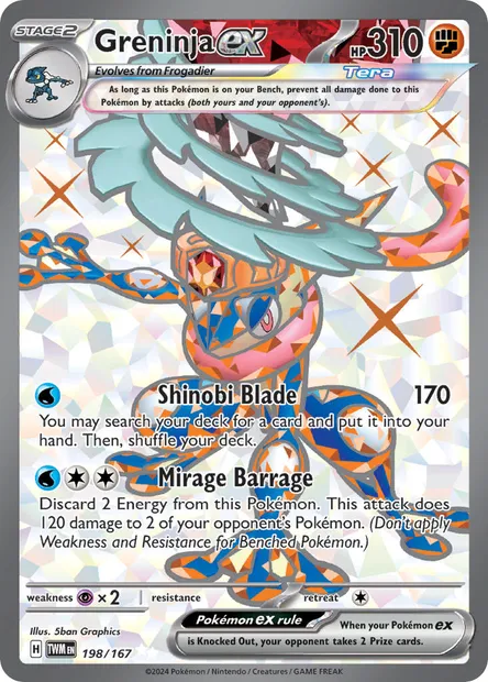 Greninja ex, Pokémon card TWM 198 — Twilight Masquerade set